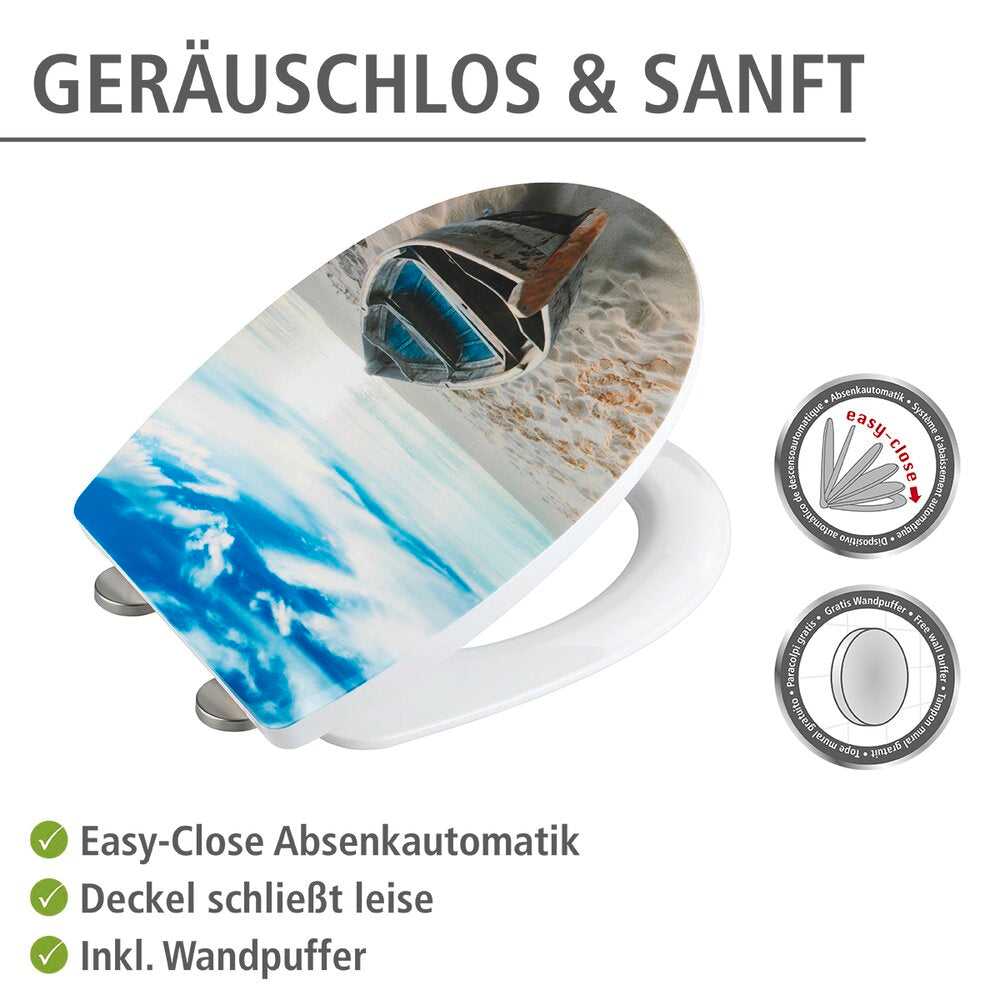 Detalj av Toalettsete Boat høyglans med softclose termoplast hengsler
