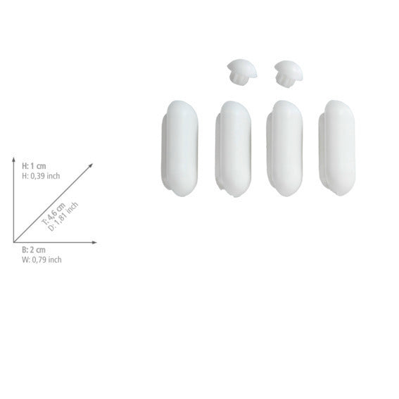 Toalettsete bufferstopper plast hvit 2 stk - WENKO bakside