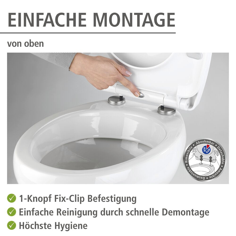 Toalettsete Cement med relieff og soft close termoplast bakside