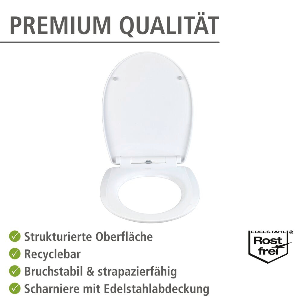 Detalj av relieff på Toalettsete Cement med relieff og soft close termoplast
