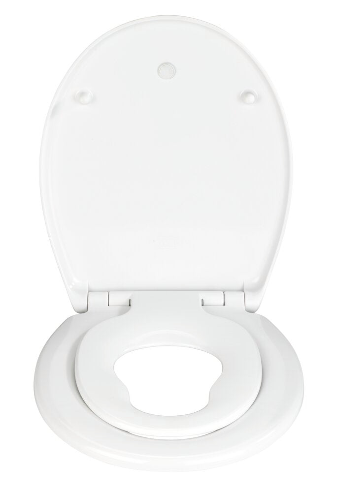 Toalettsete Delos Family hvit duroplast med barnesete bakside