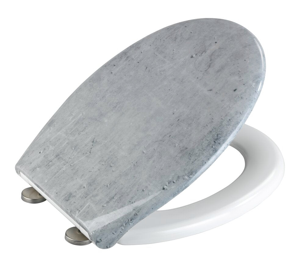 Montert toalettsete duroplast med softclose betongmønster - WENKO