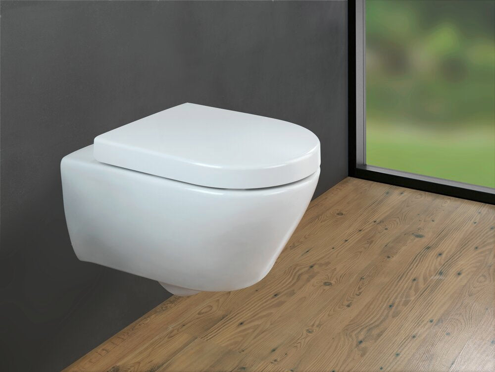 Montert Toalettsete Exclusive nr. 4 duroplast med softclose hvit på toalett