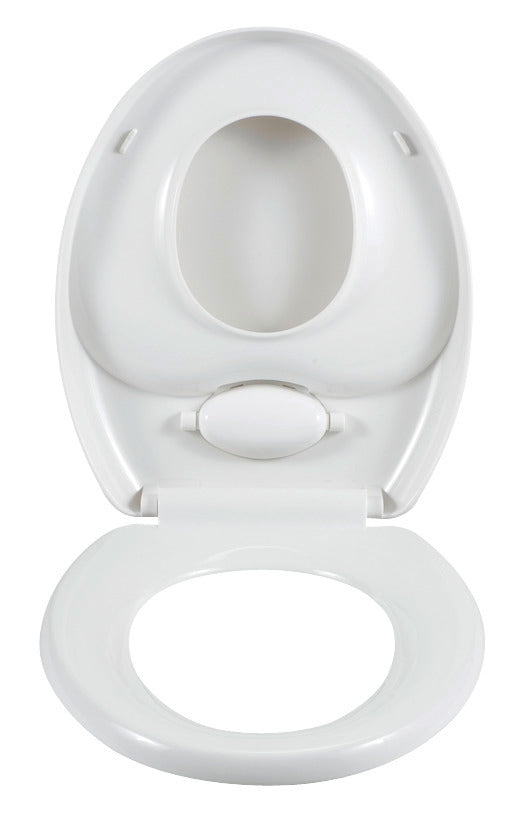 Bakside av Toalettsete Family 2-i-1 med softclose termoplast hvit