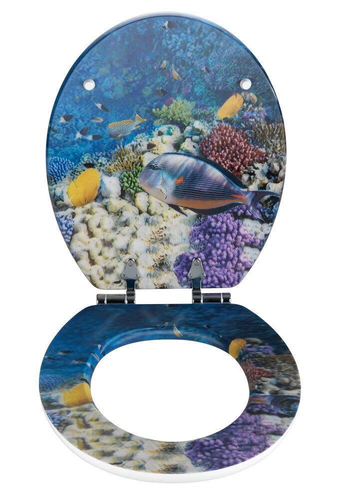 Toalettsete Fish med 3D-effekt MDF bakside