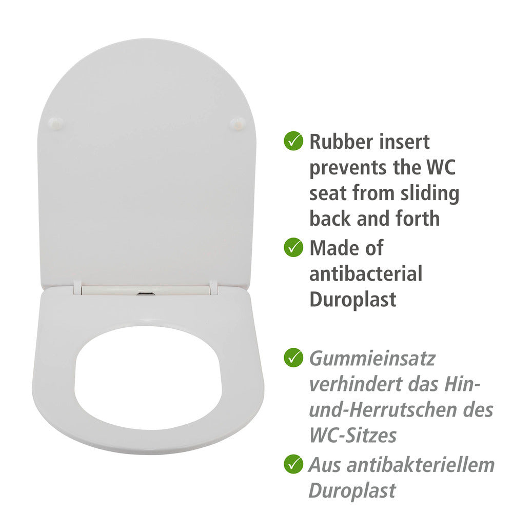 Montert Toalettsete Galati hvit matt duroplast soft-touch på toalett