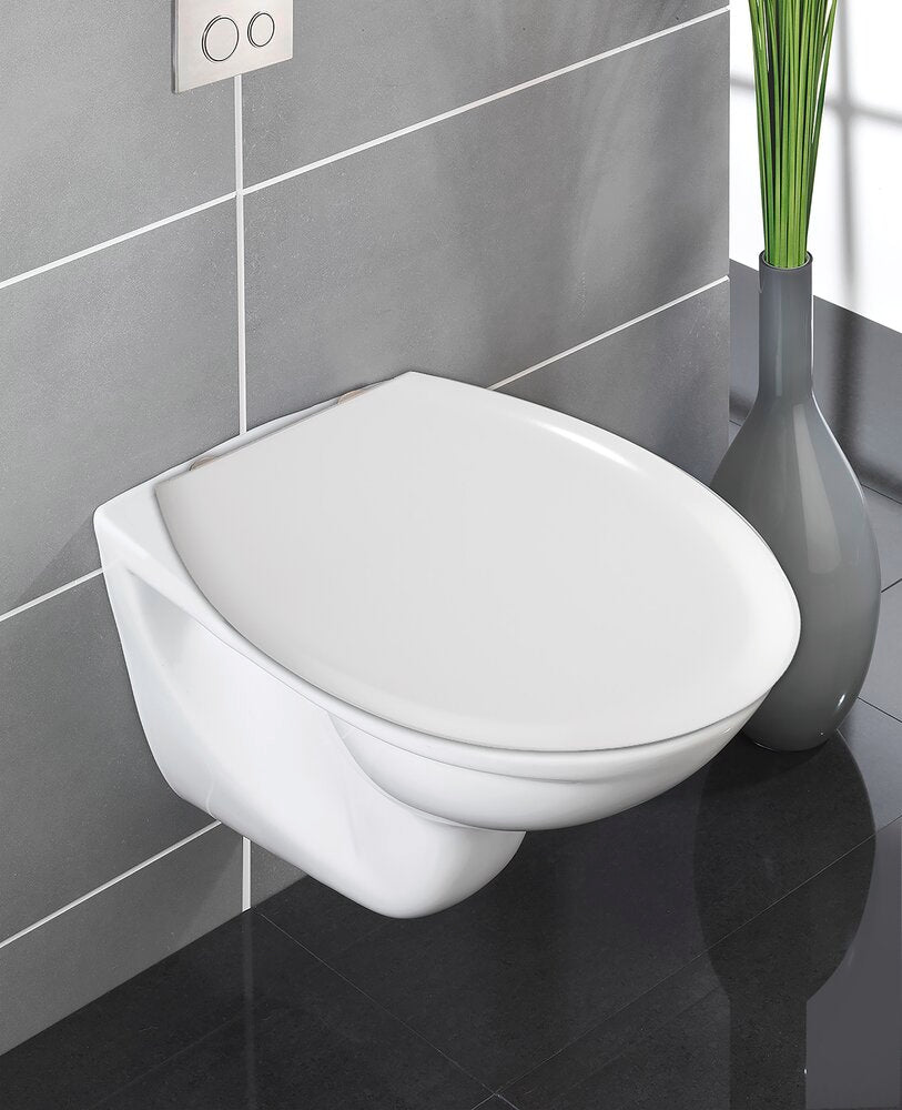 Montert toalettsete Gubbio duroplast hvit antibakteriell med softclose