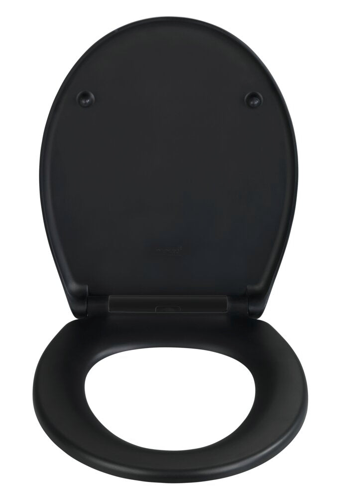 Toalettsete Ikaria svart matt duroplast med softclose bakside