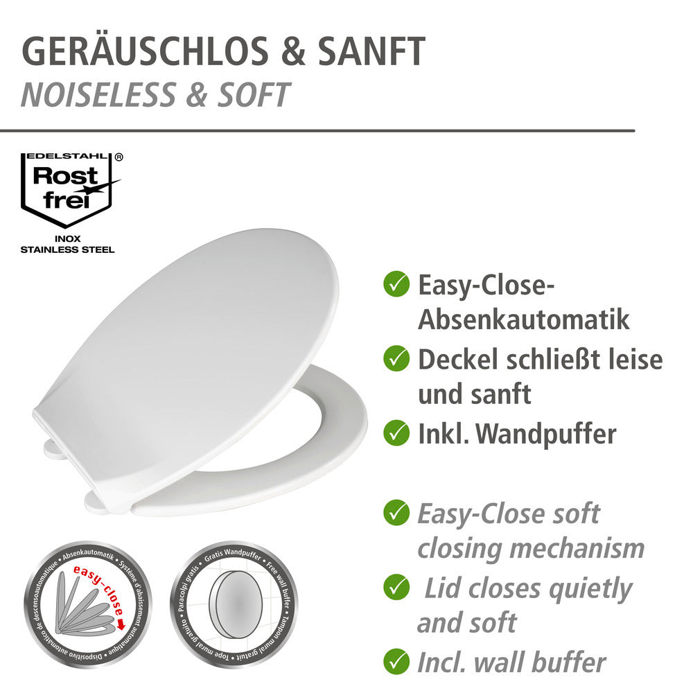 Toalettsete Kos med softclose termoplast hvit - WENKO bakside