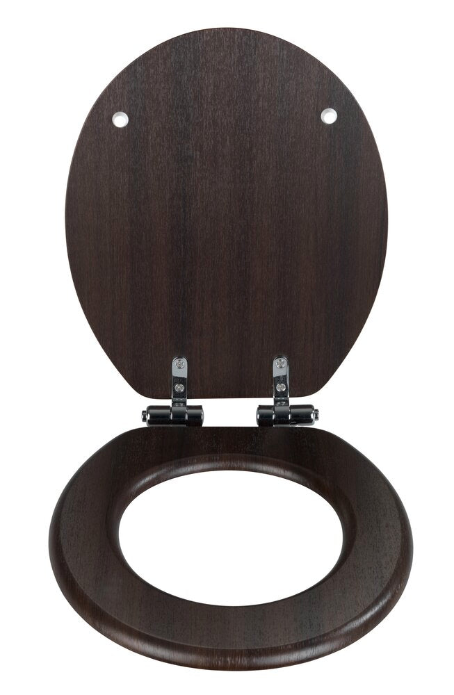 Toalettsete MDF wenge-design brun med softclose bakside