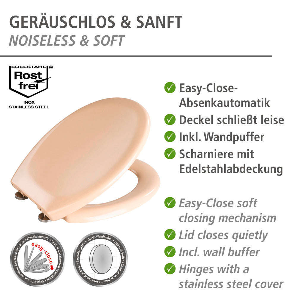 Toalettsete Ottana med softclose duroplast beige bakside