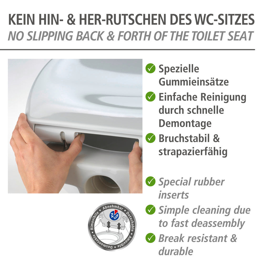 Detalj av softclose-funksjon på Toalettsete Ottana duroplast beige