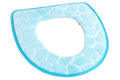 Toalettsete-pute memory foam blå, myk seteauflage forfra
