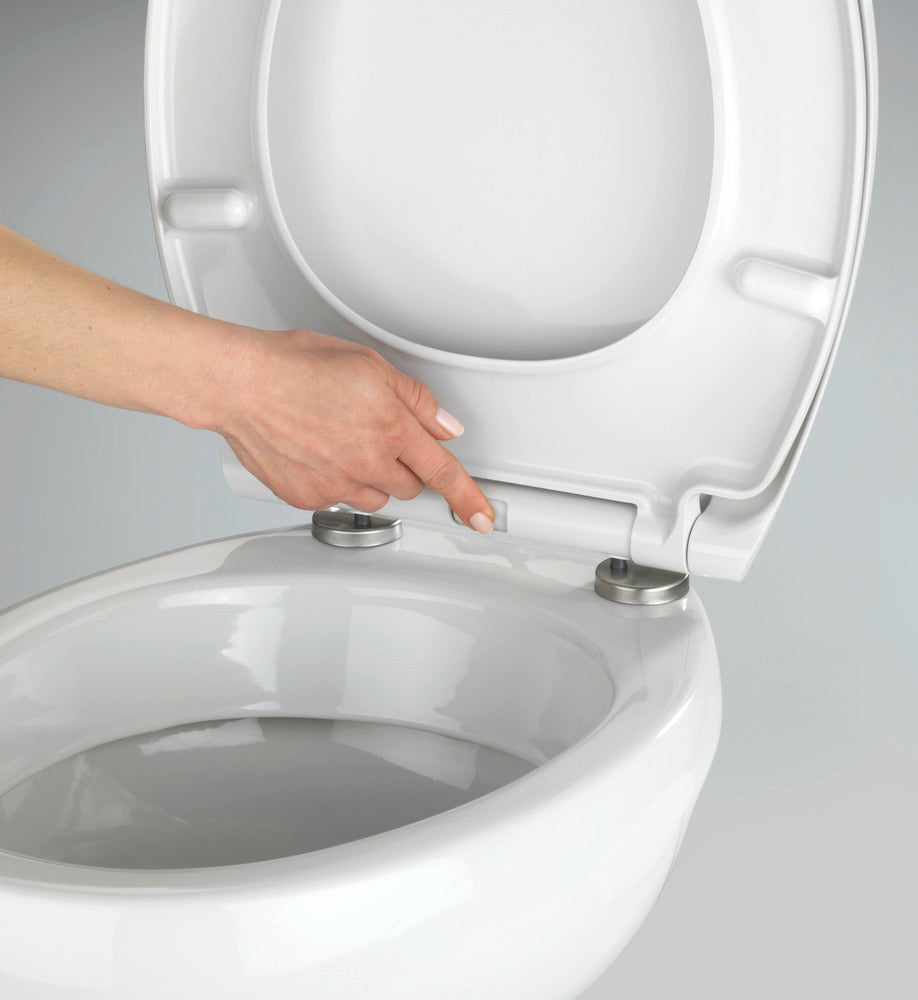 Montert Toalettsete Samos med softclose duroplast hvit på toalett