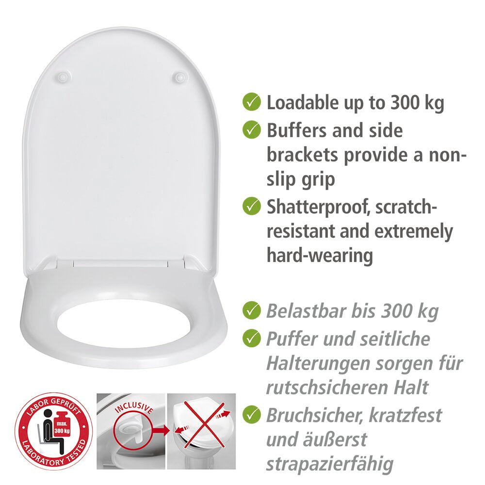 Nærbilde av hengsel på Toalettsete Sindia duroplast med softclose