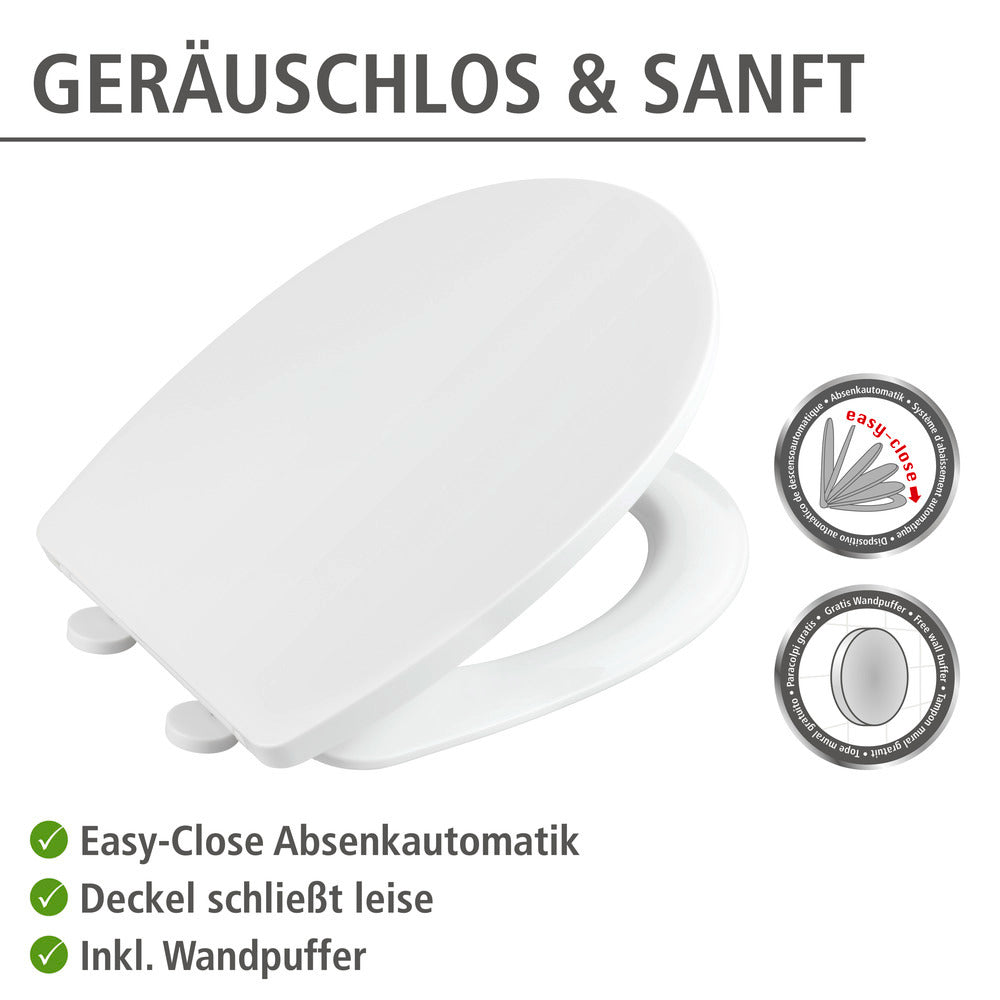Montert Toalettsete Tavola hvit med softclose duroplast på toalett
