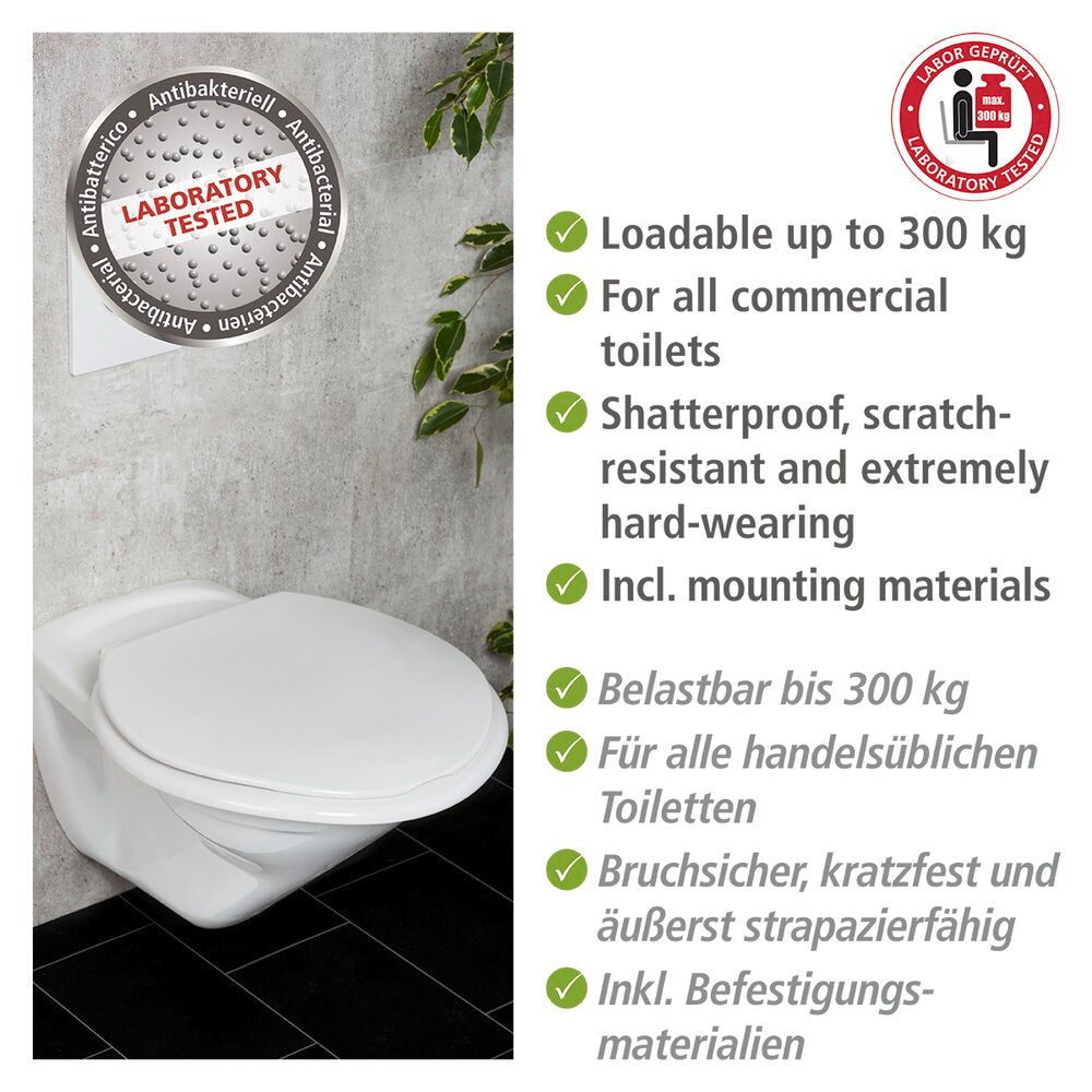Toalettsete Torino XXL duroplast detalj av hengsler