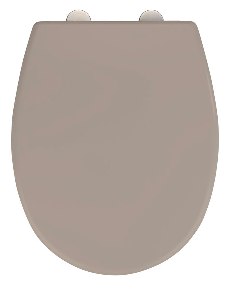 Toalettsete Vorno Neo taupe antibakteriell duroplast - Wenko forfra
