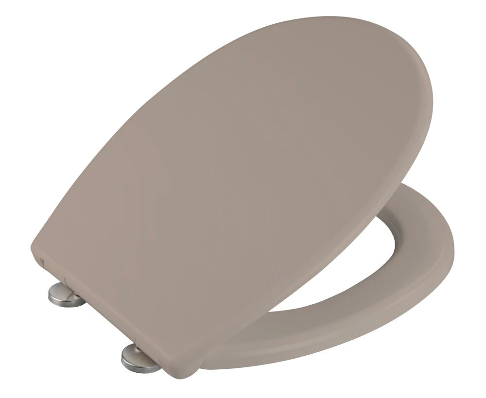 Toalettsete Vorno Neo taupe antibakteriell duroplast - Wenko bakside