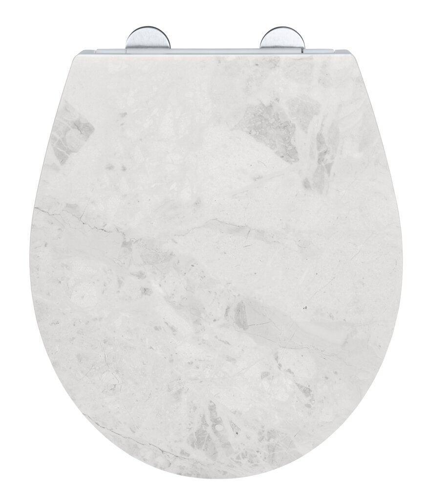 Toalettsete White Marble med softclose duroplast - Wenko forfra
