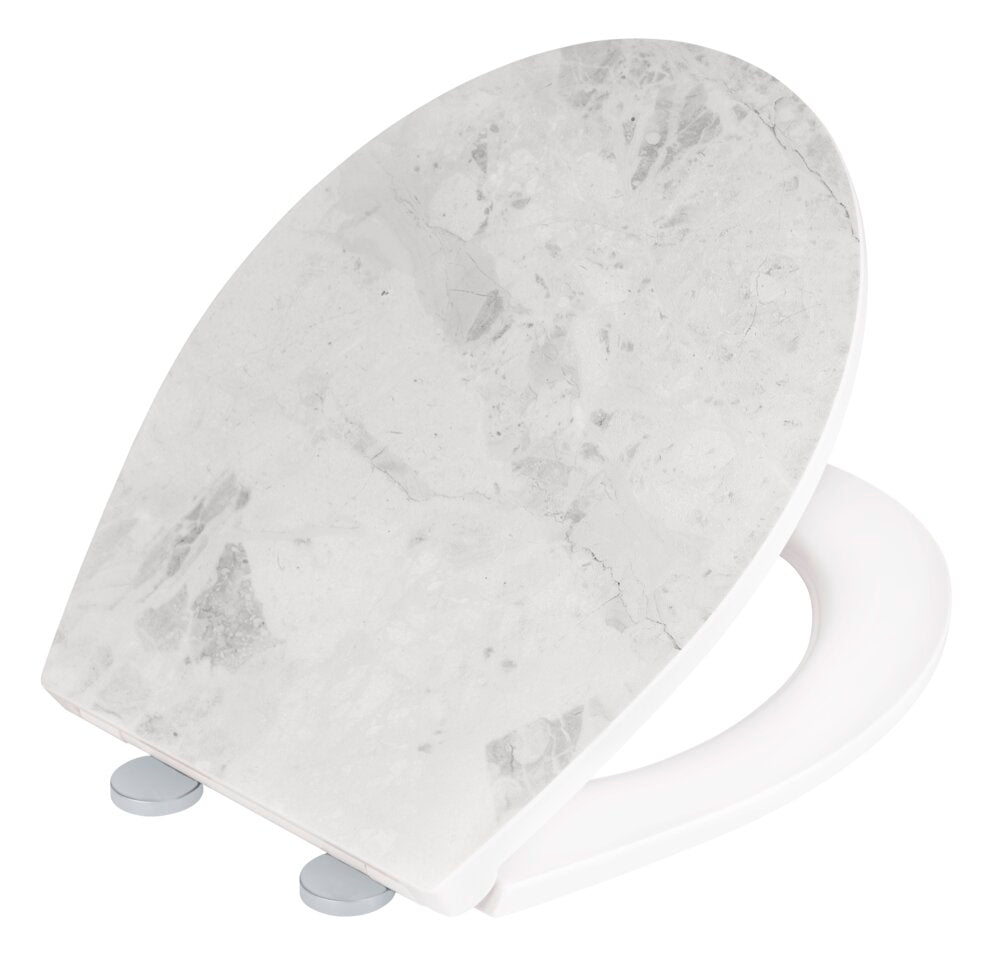 Detalj av toalettsete White Marble med softclose duroplast - Wenko