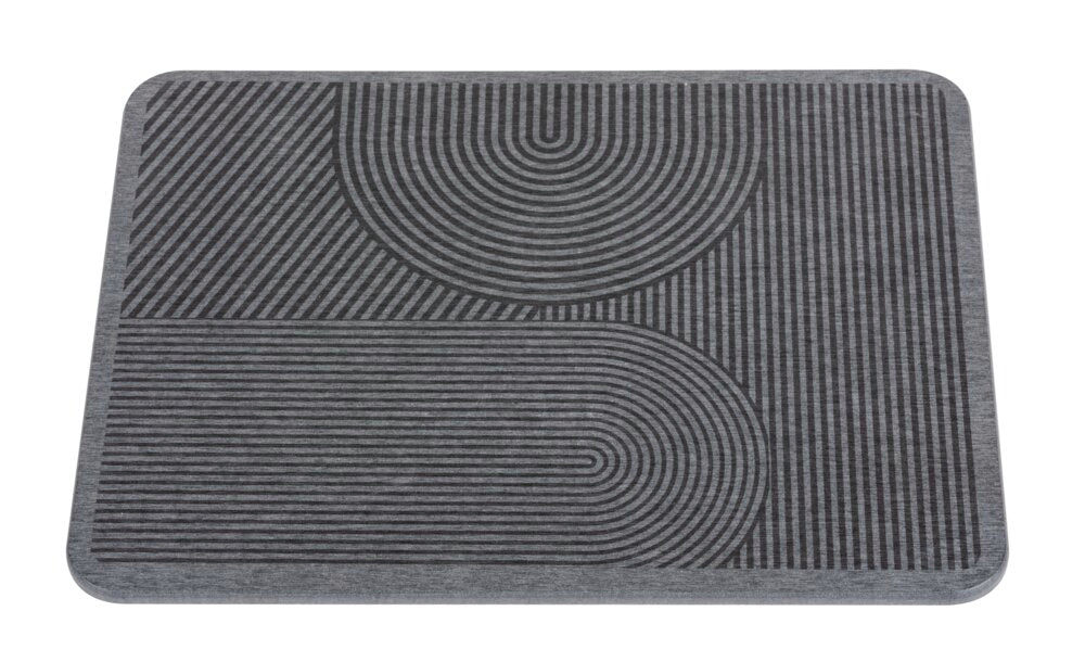Tørkematte diatomitt grå 40x30 cm med silikonføtter - Wenko funksjonsdetalj