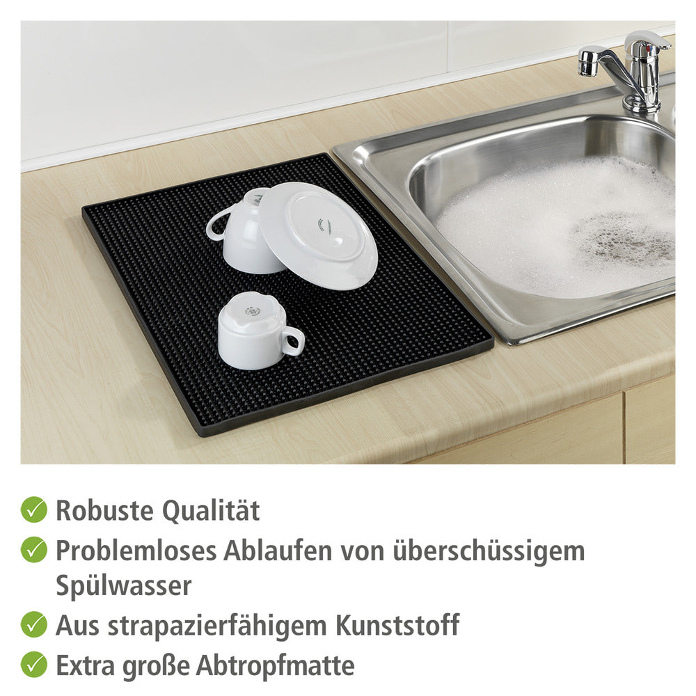Tørkematte maxi svart 40 x 30 cm for oppvask bakside