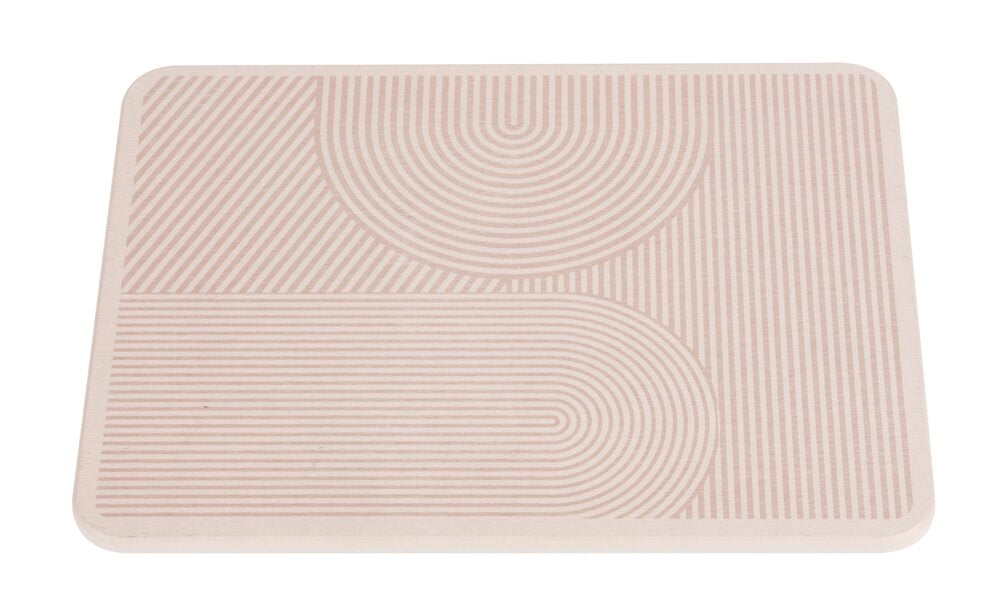 Tørkeplate diatomitt beige 40x30 cm hurtigtørkende med kjøkkenredskaper