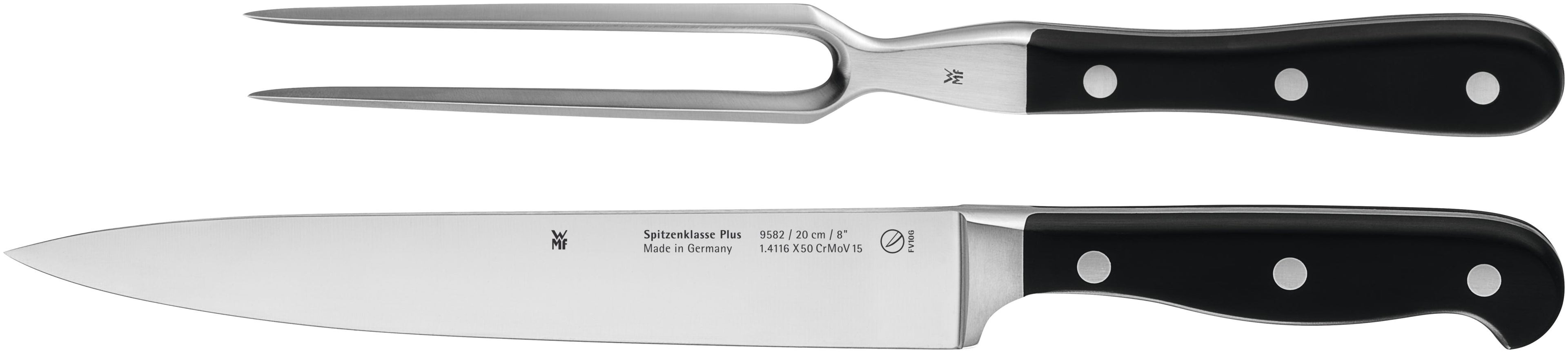 Trancheringsett 2-delt Spitzenklasse Plus med kniv og gaffel forfra