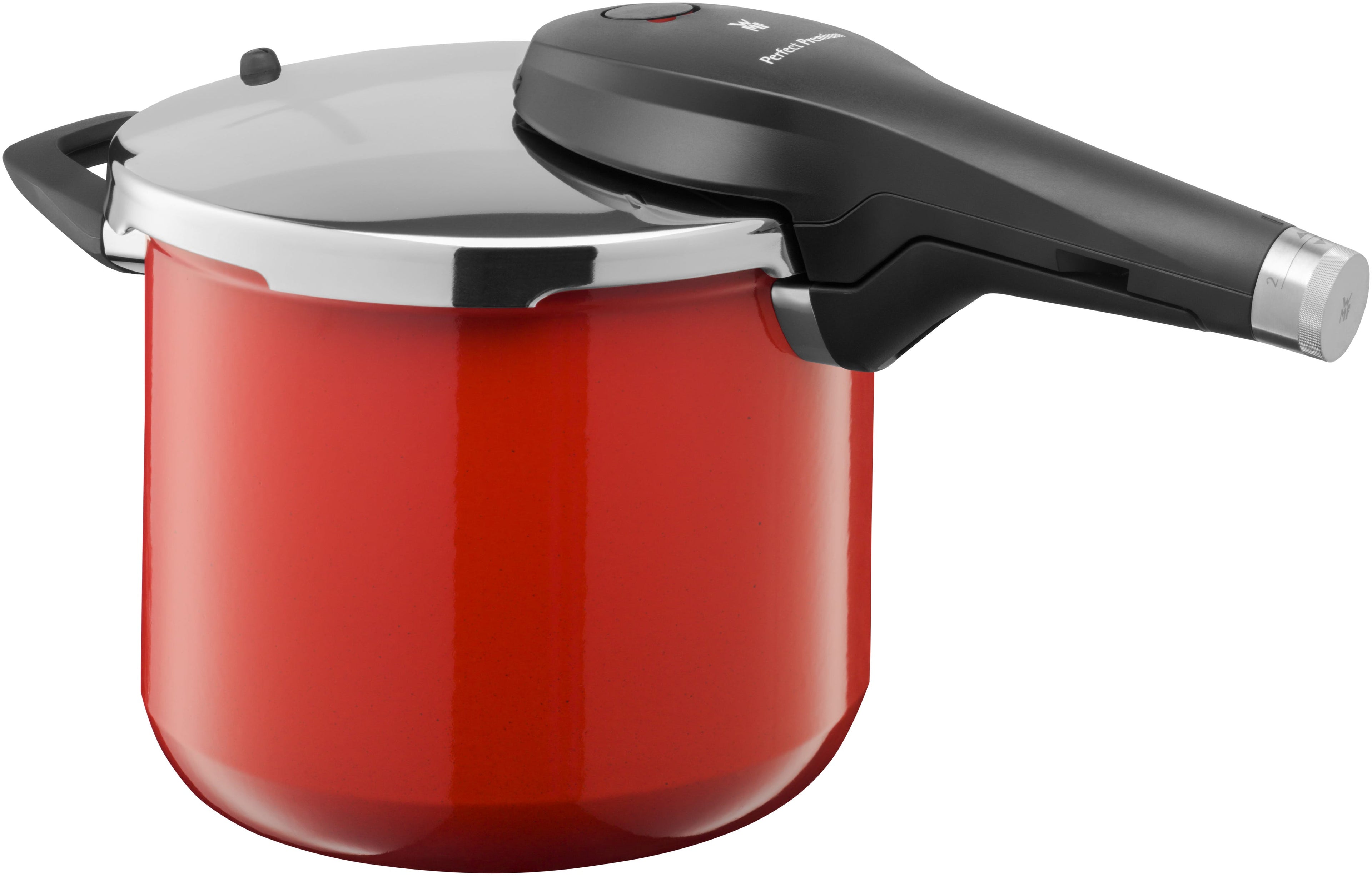 Trykkkoker Fusiontec 22 cm 6,5 L rød - WMF forfra