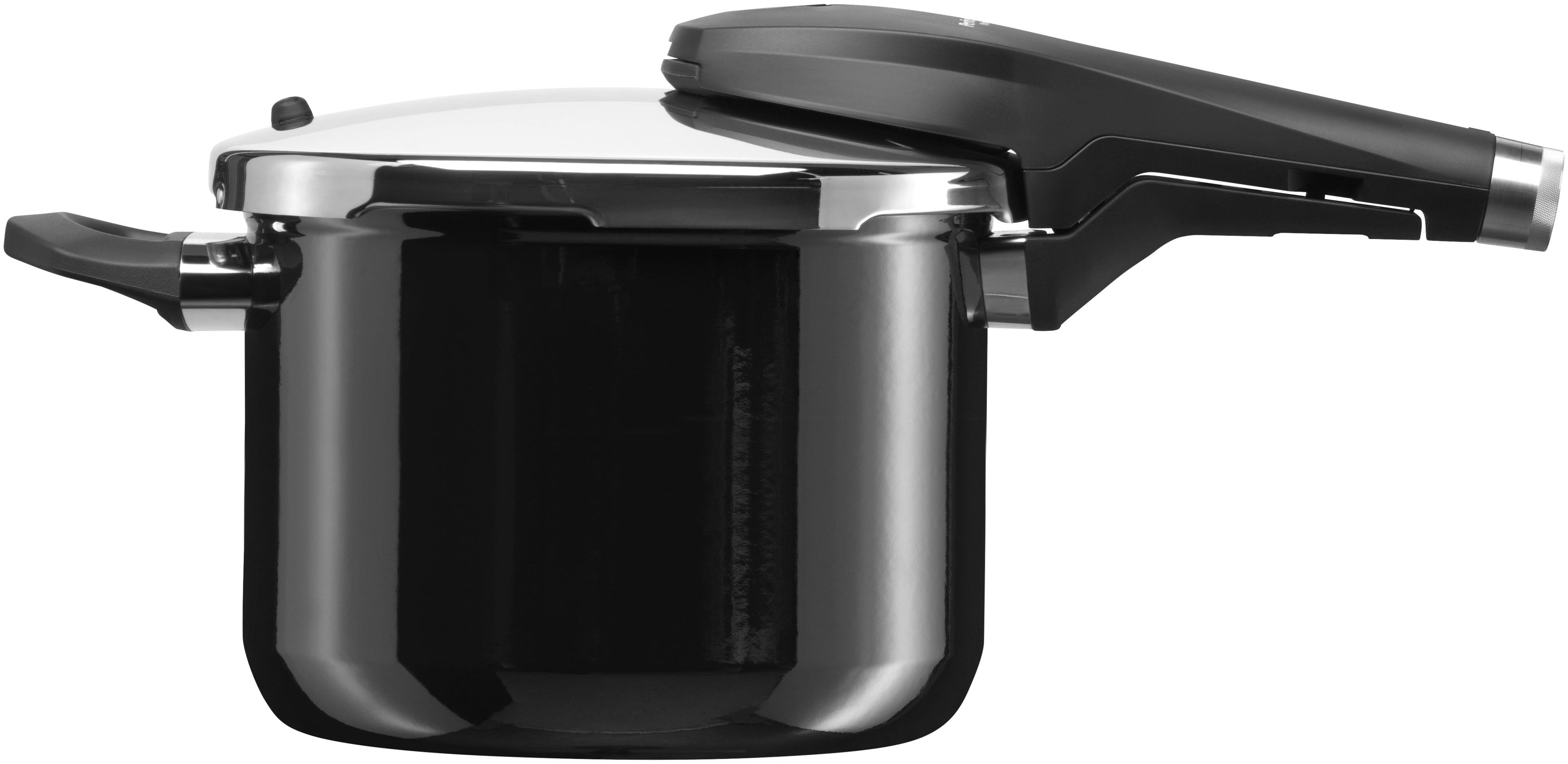 Trykkkoker Fusiontec 22 cm 6,5 L svart - WMF montert på komfyr