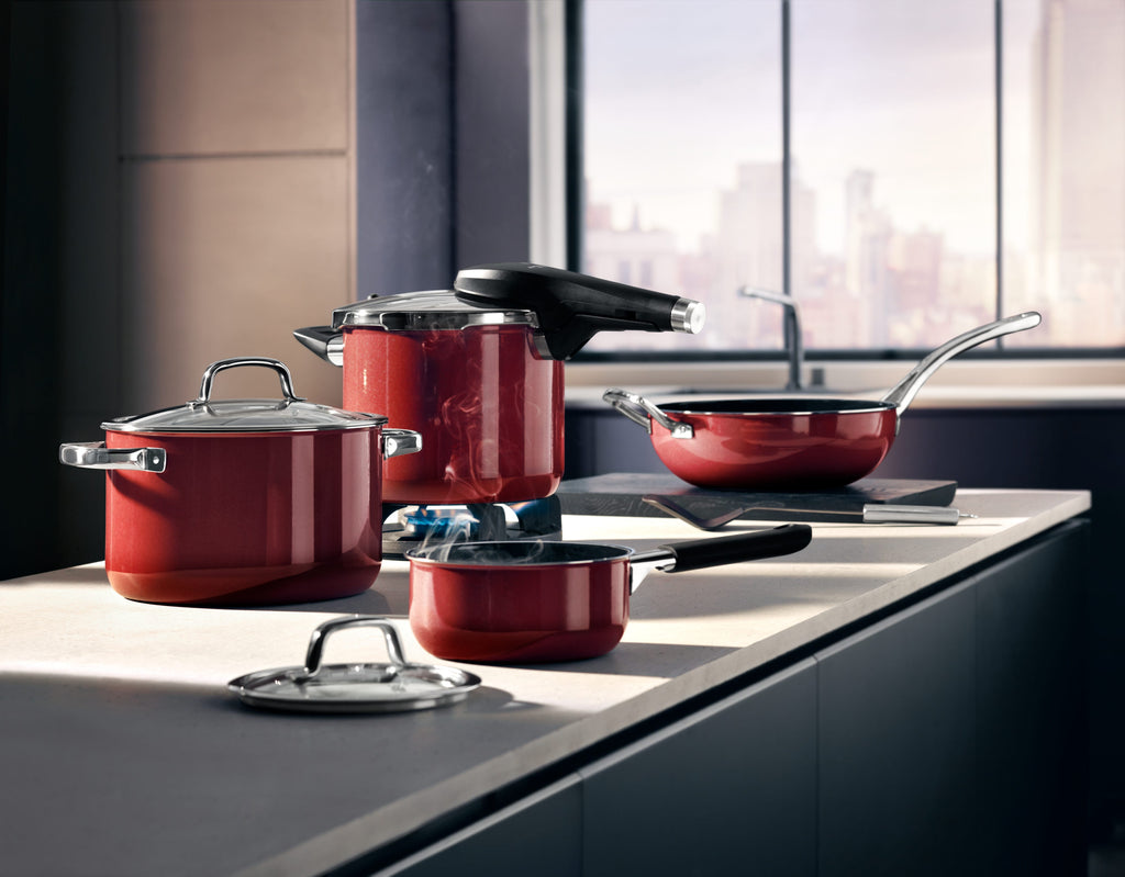Trykkkoker Fusiontec Perfect Premium 22 cm 4,5 L Red - WMF sett ovenfra