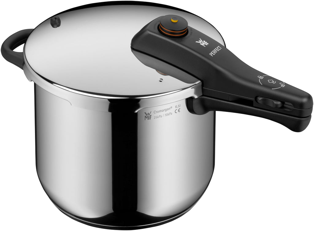 Montert håndtak på Trykkkoker med dampinnsats rustfritt stål 22 cm 6,5 L - WMF