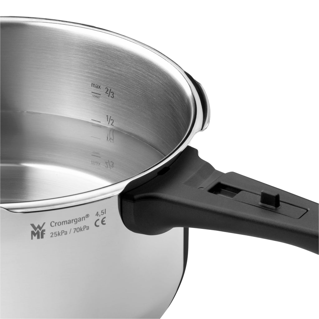 Nærbilde av trykkindikator på Trykkkoker Perfect One Pot rustfritt stål 22 cm