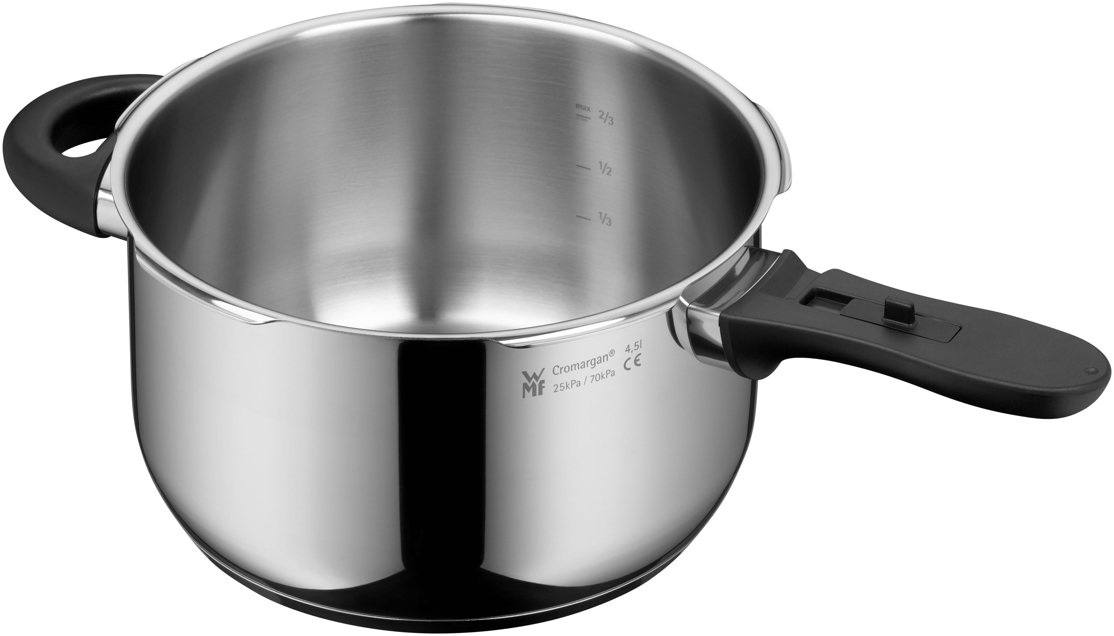 Nærbilde av håndtak på Trykkkoker Perfect Plus One Pot 22 cm 4,5 L rustfritt stål
