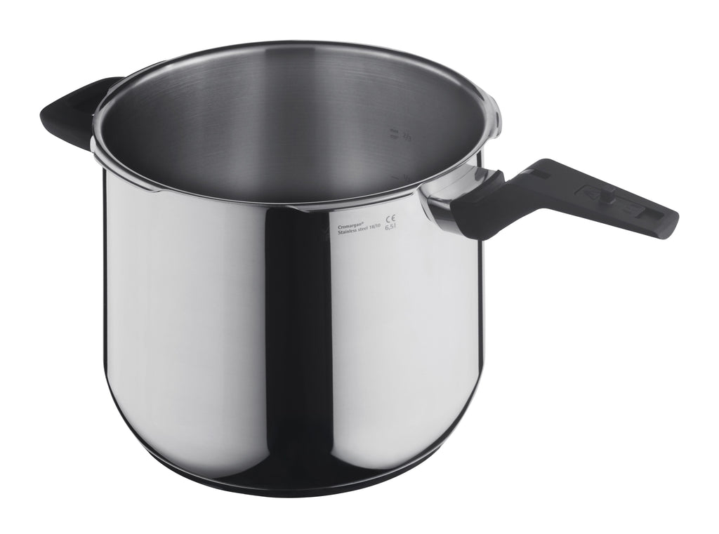 Trykkkoker-sett 22 cm med dampinnsats 6,5 og 3,0 L - WMF håndtak detalj