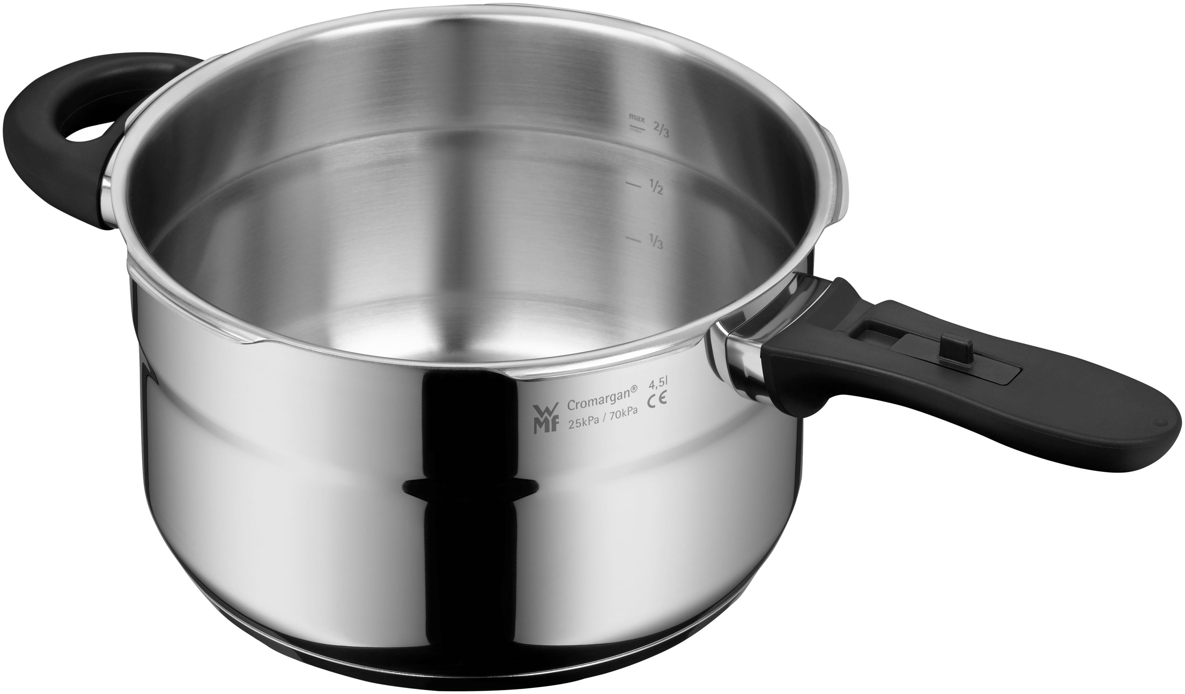 Trykkkoker-sett 22 cm rustfritt stål 3 og 4,5 L funksjonsknapper