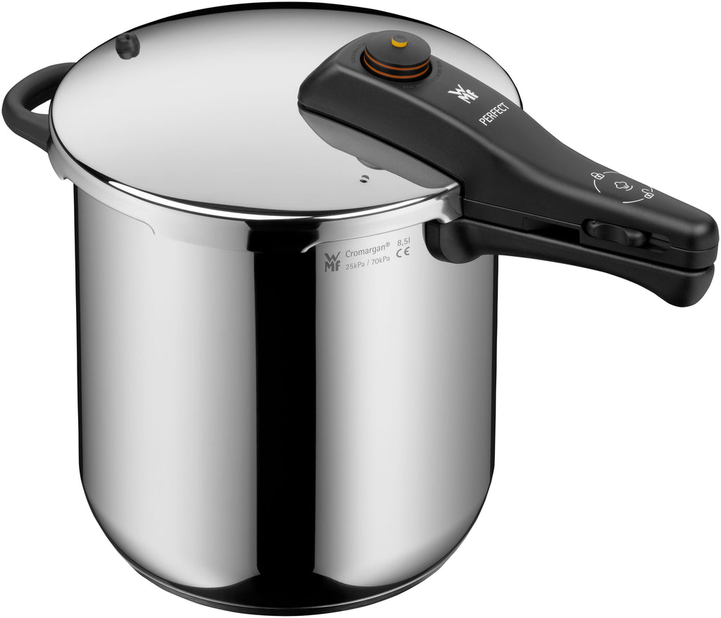 Trykkkoker-sett 22 cm rustfritt stål 8,5 og 4,5 L - WMF nærbilde håndtak