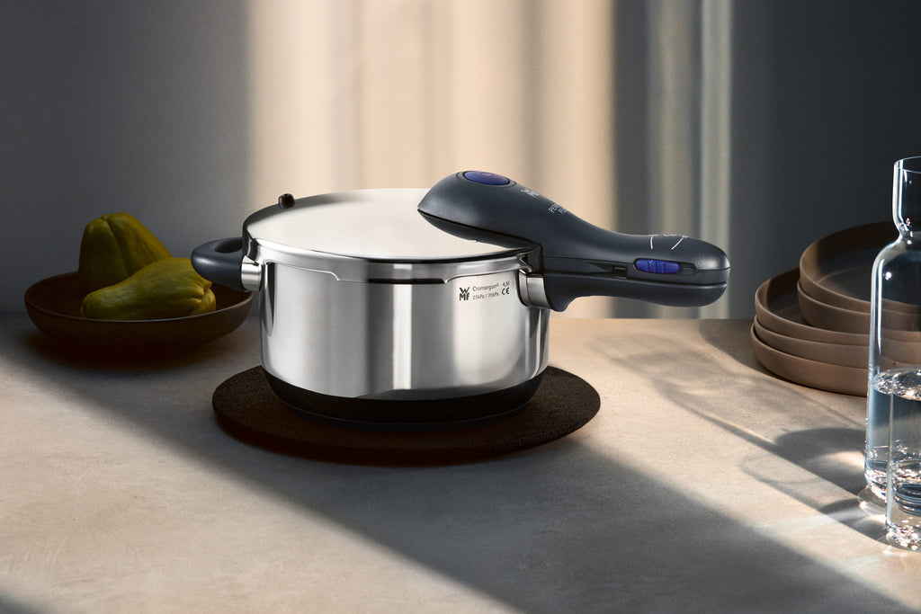 Trykkkoker-sett Plus 22 cm rustfritt stål 6,5 og 3,0 L 2-delt - WMF merkelapp