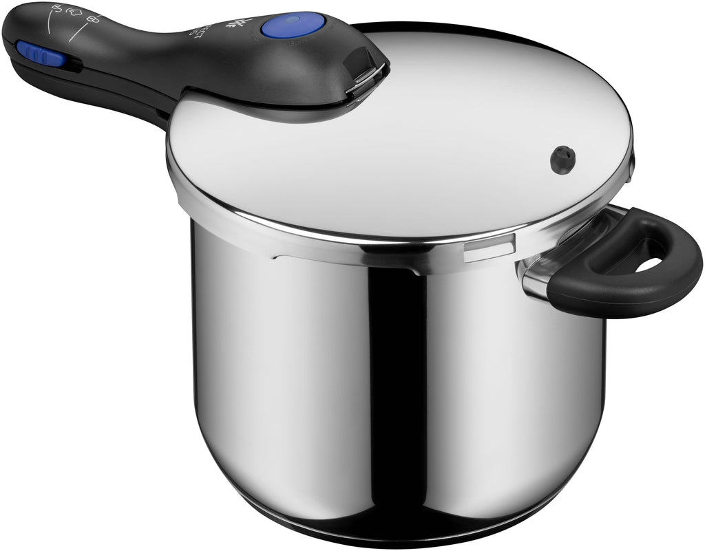 Trykkkoker-sett Plus 22 cm rustfritt stål 6,5 og 3,0 L 2-delt - WMF montert på komfyr