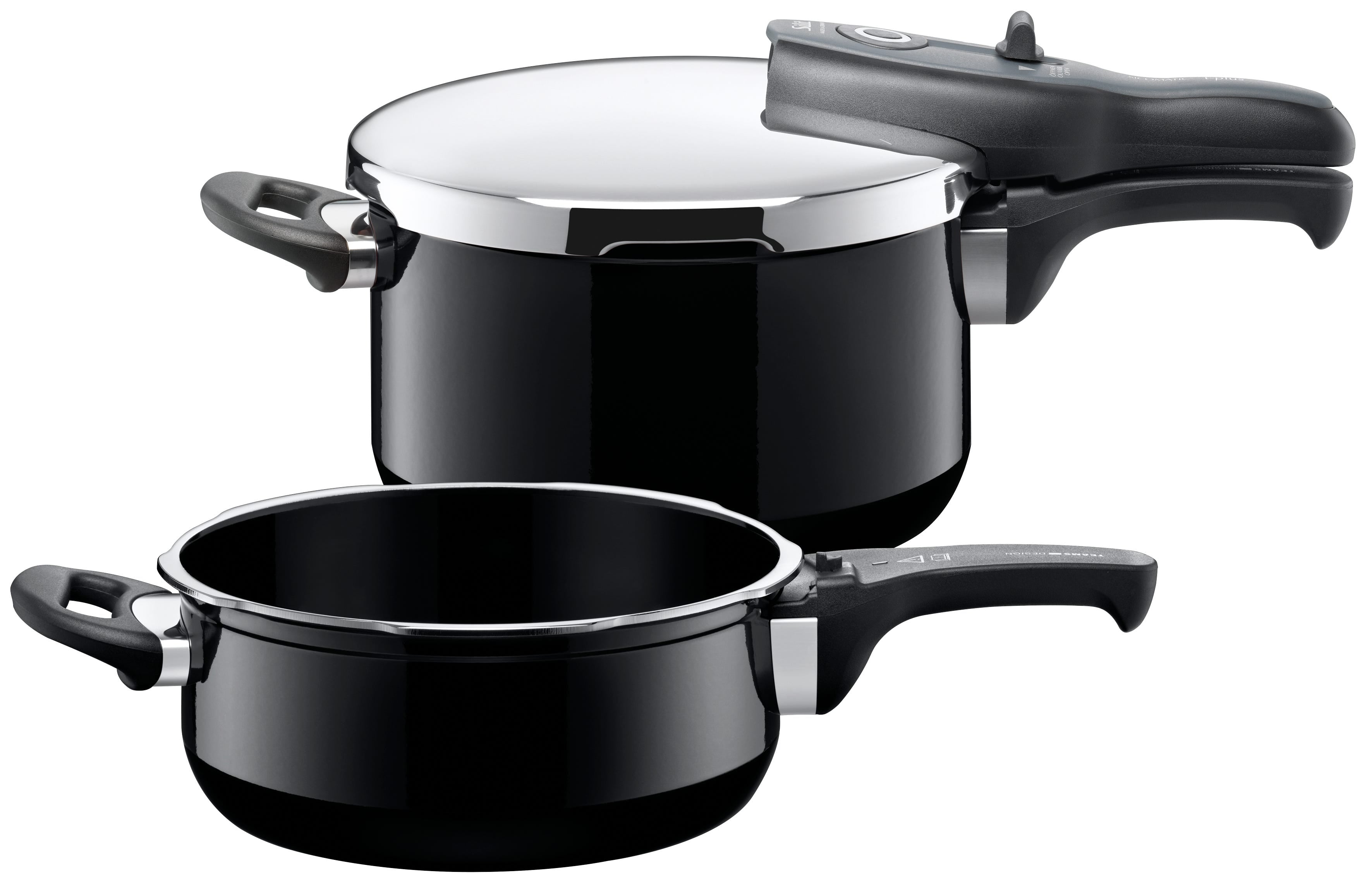 Trykkkoker-sett Silargan® 22 cm, 4,5 l og 3,0 l black - Silit forfra