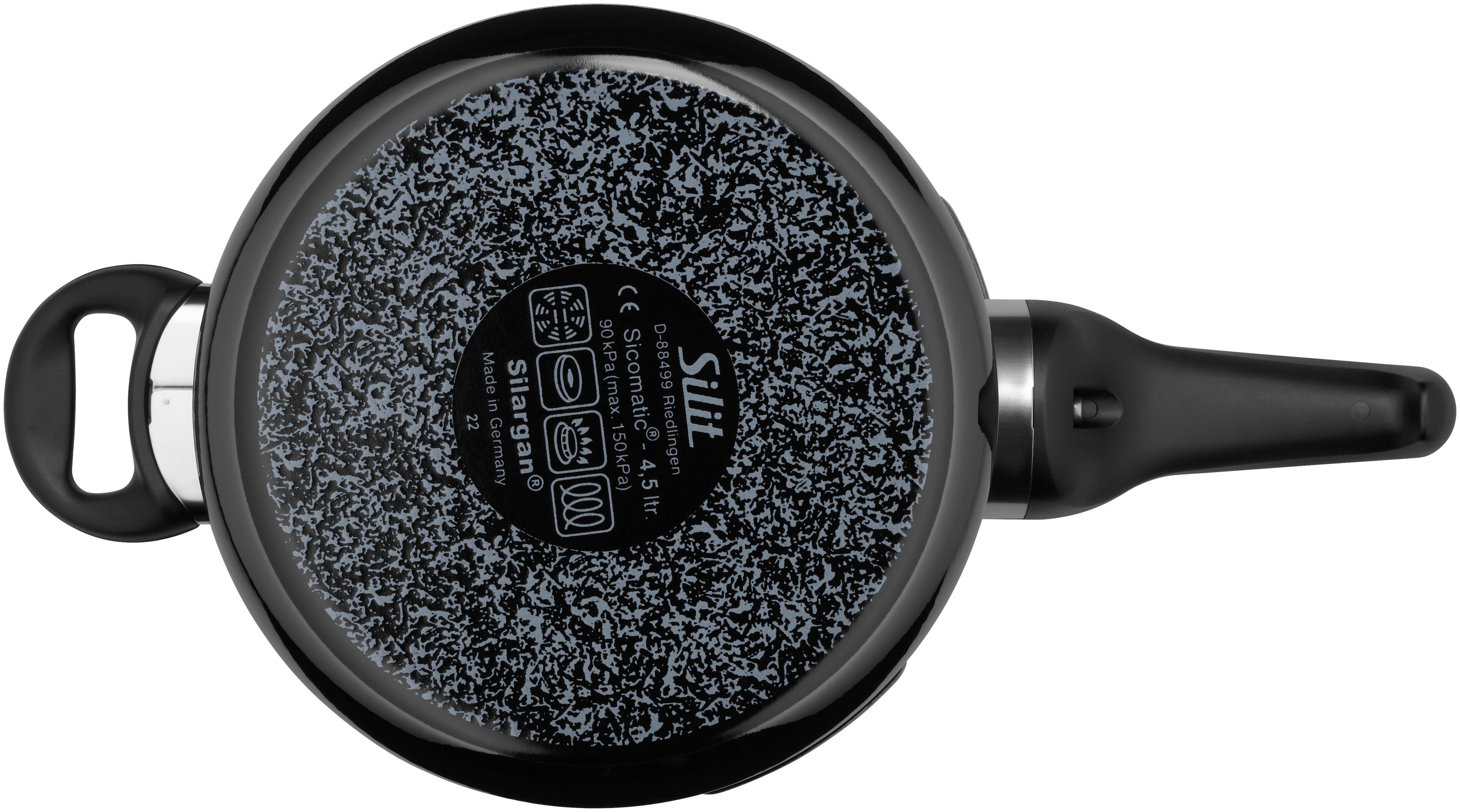 Trykkkoker Silargan® Sicomatic t-Plus 2,5 L svart åpen med innside