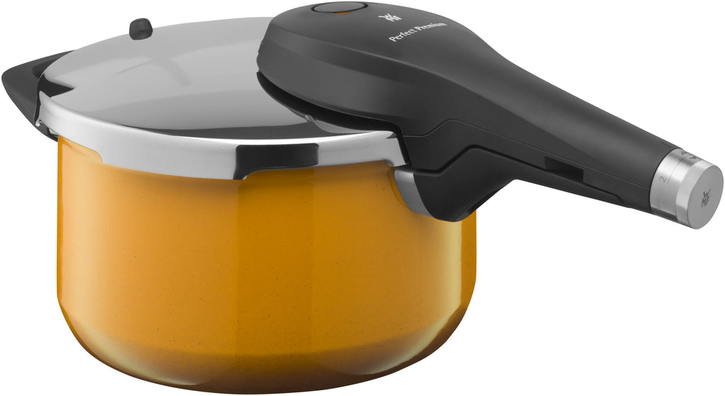 Trykkkoker Fusiontec 22 cm 4,5 L gul WMF forfra