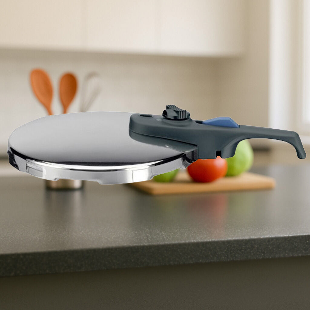 Trykkokerlokk XS rustfritt stål Ø18 cm med trykkreguler bakside