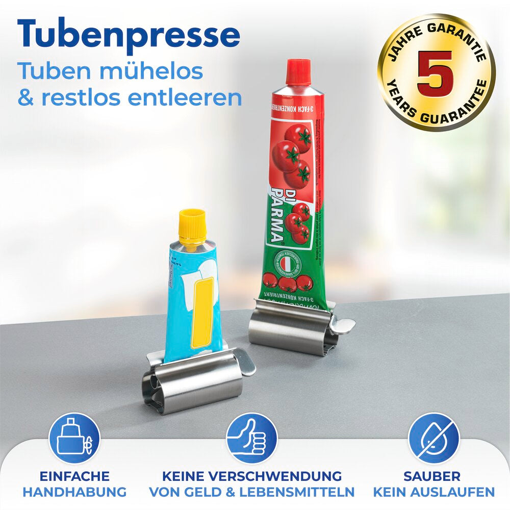 Tubepresse rustfritt stål for plast- og metalltuber WENKO bakside