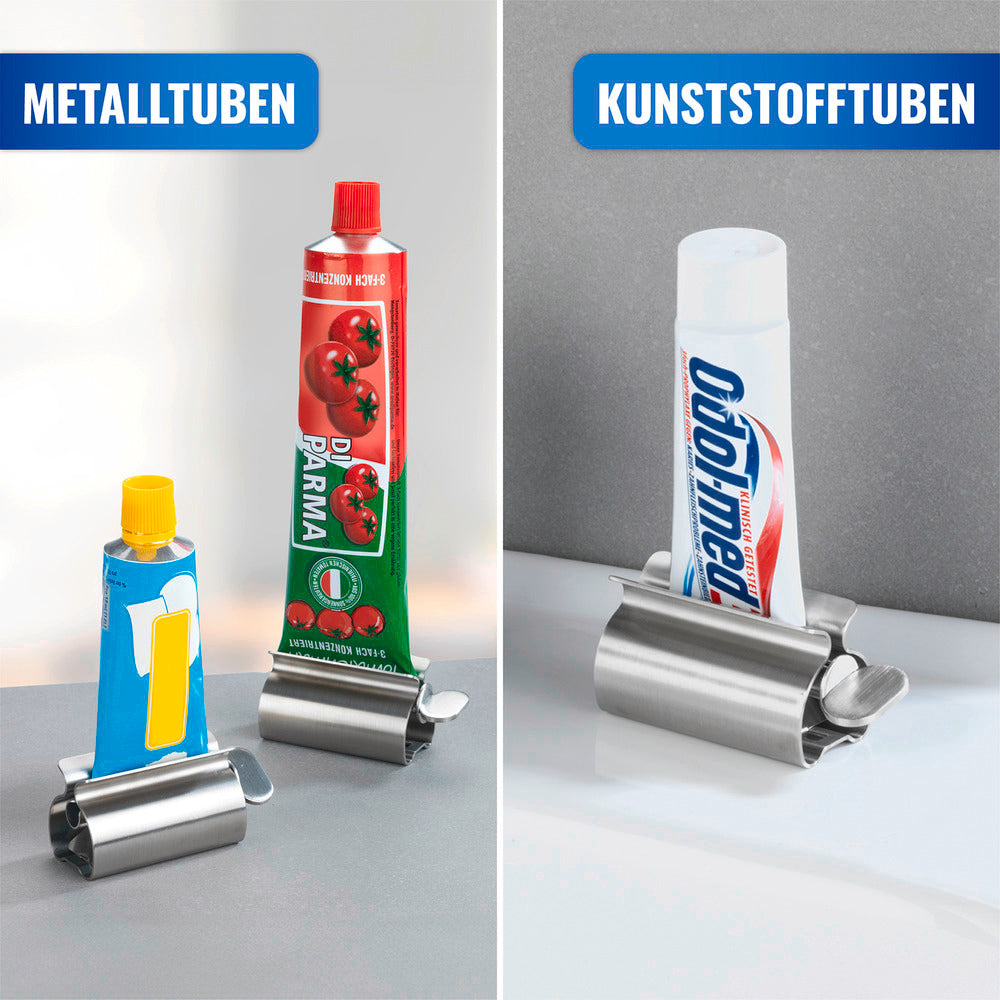 Tubepresse rustfritt stål for tuber WENKO montert i bruk