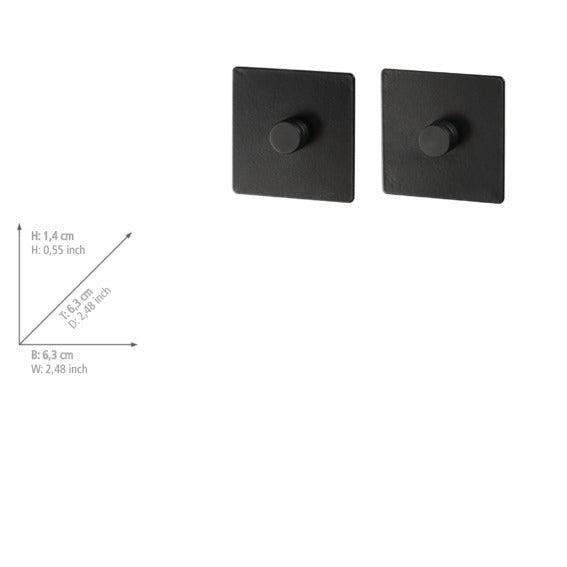 Turbo-Loc® adapter firkantet svart klebeputer montert