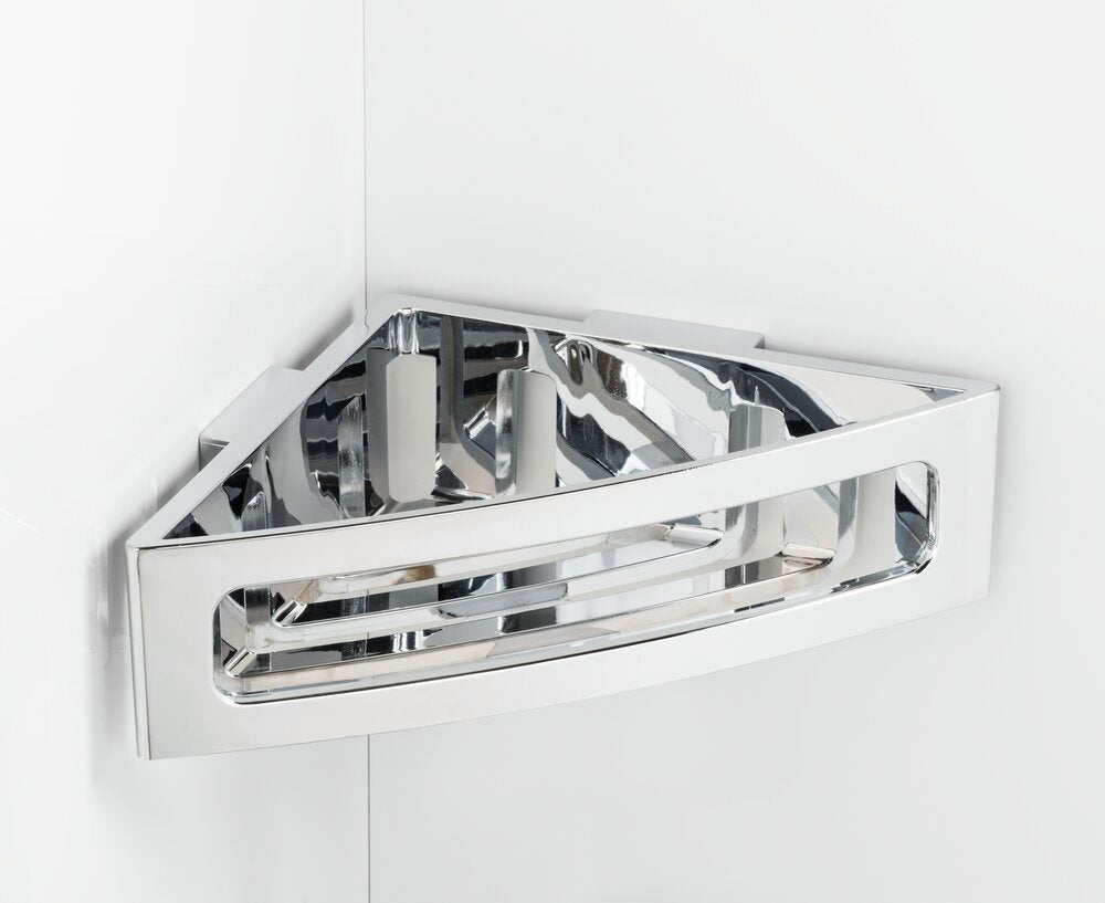 Turbo-Loc® hjørnehylle Bralia krom uten boring ABS detalj av montering
