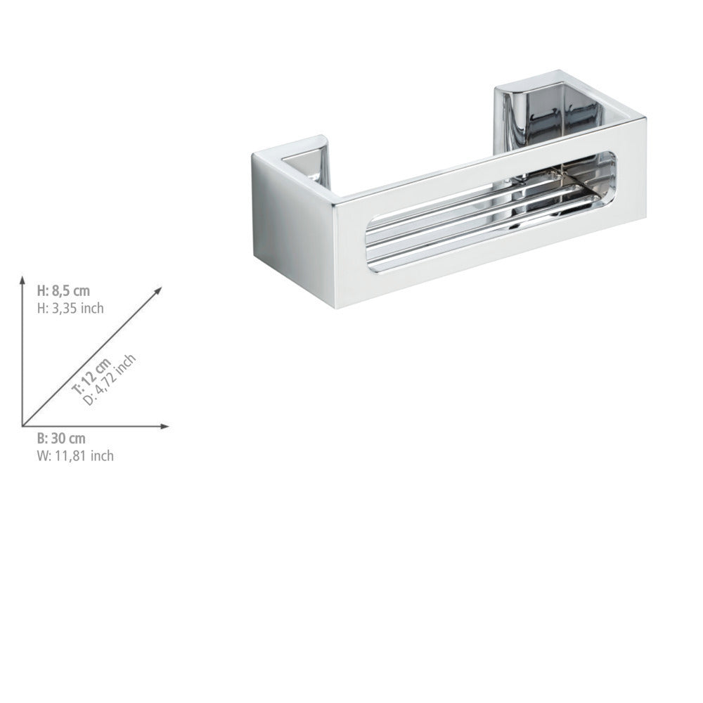 Turbo-Loc® vegghylle Bralia krom uten boring oversikt fra siden