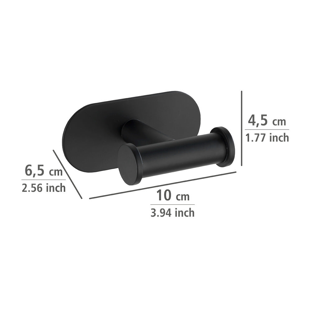 Turbo-Loc® veggkrok Orea Duo montert på vegg svart matt